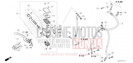 HAUPTBREMSZYLINDER, VORNE ZYLINDER CRF1100AR de 2024